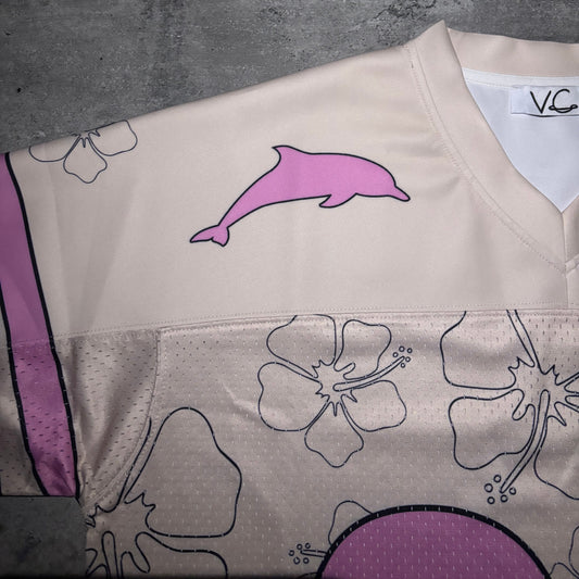 Pink & Cream Hibiscus Jersey