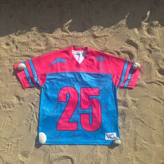 Blue & Pink Hibiscus Jersey